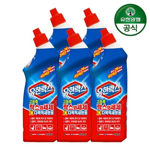 유한락스 멀티액션 락스와세제 고농축 다목적세정용, 5개, 755ml