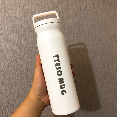 GU 휴대용 예술적 대용량 스테인리스 보온병 컵 여성 학생 간단한 컵 남성 단색 커플 컵, 색깔13, 하나