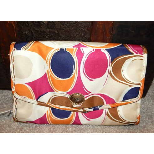 코치 COACH F77422 파크 핸드 드로잉 스카프 프린터 화장품 지갑 새 메이크업 미니