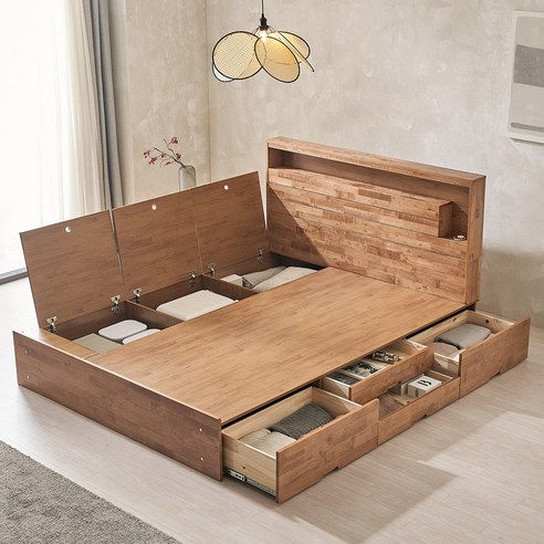 핀란디아 넬슨 LED 원목 수납침대: 편안함과 스타일의 완벽한 조화