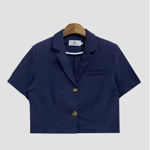 티엠리빙 여성 크롭 반팔 여름 숏 자켓 코튼100%