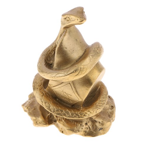 순수한 황동 조디악 동물 동상 중국 Fengshui 장식 인형 돈 행운, 뱀, 구리