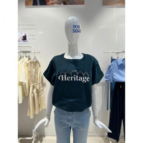 듀엘 레터링 큐빅 티셔츠 L232PSM050 (636568 )