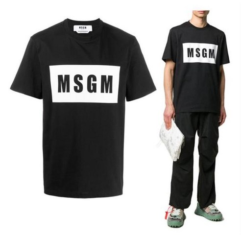MSGM 로고 반팔 티셔츠 2840MM67 207098 99