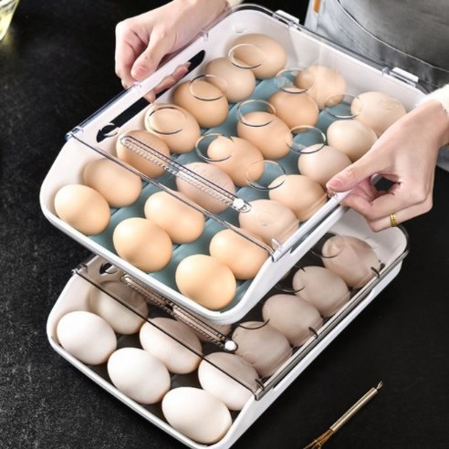 [워버플코리아] 떼구르르 달걀 보관함 케이스 냉장고 계란 트레이 에그 보관 수납 정리함, 회색 바닥