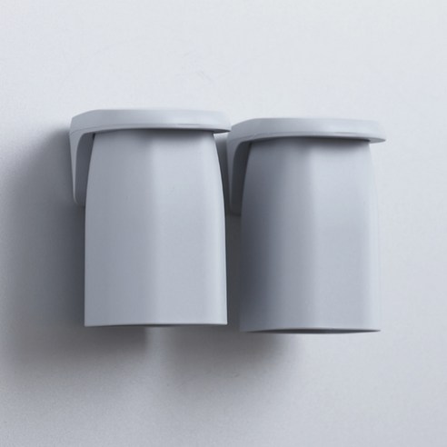 라라민 거꾸로 자석 양치 컵 2p 욕실 칫솔 무타공 컵걸이 홀더, 그레이, 1세트