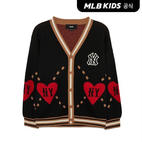 MLB키즈 하트 빅포인트 가디건 NY (블랙) 362440 엠엘비가디건 MLB키즈 하트 빅포인트 가디건 NY (블랙) 362440 엠엘비가디건