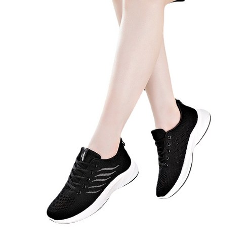 ANKRIC 댄스화 여성용 댄스 신발 소프트 스포츠 쿨링, 6617 블랙, {"패션의류/잡화 사이즈":"37"}