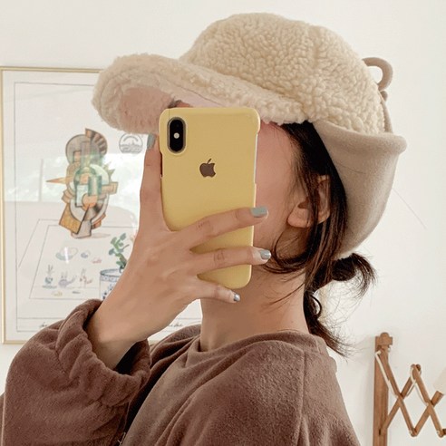 아모르데이 여성용 테디귀돌이캡 양털 뽀글이 덤블 귀도리 겨울 모자