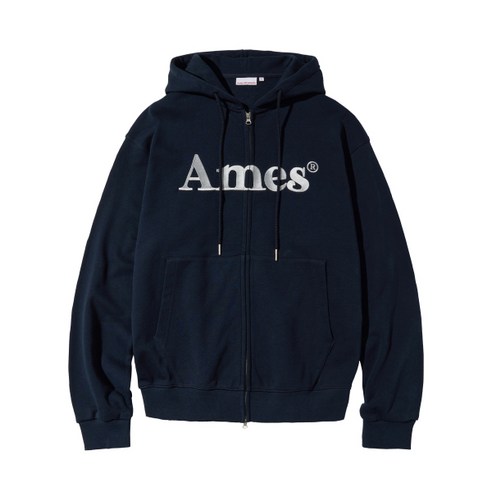 아메스 월드와이드 AMES-WORLDWIDE BASIC LOGO HOODIE ZIP UP NAVY