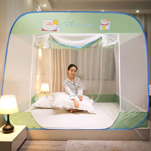 DFMEI 모기장 설치 불가 홈폴딩 방지 거치대 없음, 3도어 완전장착을 면제밑 - 돈벌이 고양이, 1.5m