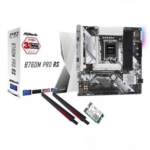 ASRock B760M Pro RS D5 + WiFi7 모듈 패키지 디앤디컴