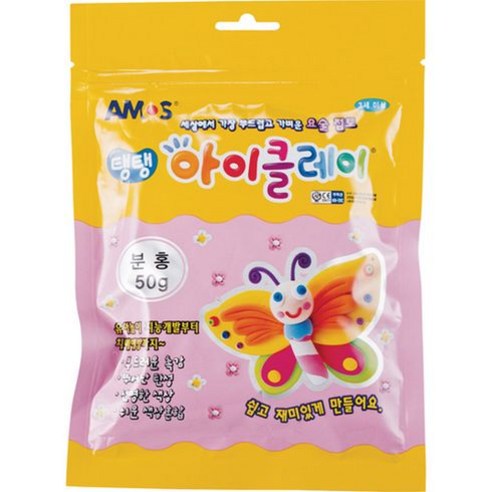 아모스 탱탱 아이클레이 파우치, 분홍, 50g, 1개