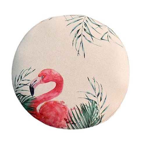 라운드 바 스툴 커버 의자 시트 쿠션 슬립 커버 파티오/정원/주방/살롱/이발소를 위한 라운드 나무 금속 스툴, Flamingo-33cm, 설명