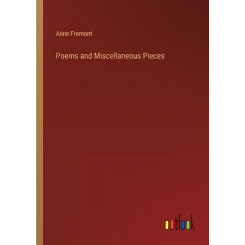 (영문도서) Poems and Miscellaneous Pieces Paperback, Outlook Verlag, English, 9783368155964