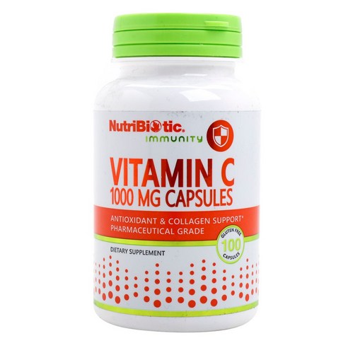 뉴트리바이오틱 비타민 C 1000mg 캡슐 글루텐 프리, 1개, 100정