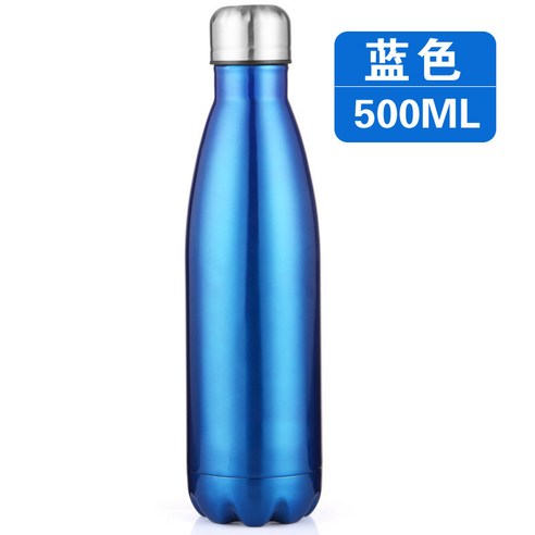 보온컵 이중운동 주전자병 304 스테인리스강 볼링컵, 라이트 딥 블루 500ML, .