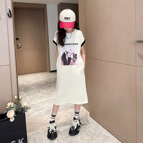 비비키드 딜리안 초등생 여아 여름 원피스 초중생 긴치마 주니어 러블리 캐쥬얼 롱치마