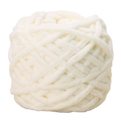 100g / 1ball 부드러운 면화 손 뜨개질 원사 chunky 짠 부피가 큰 크로 셰 뜨개질, 01 유백색 화이트