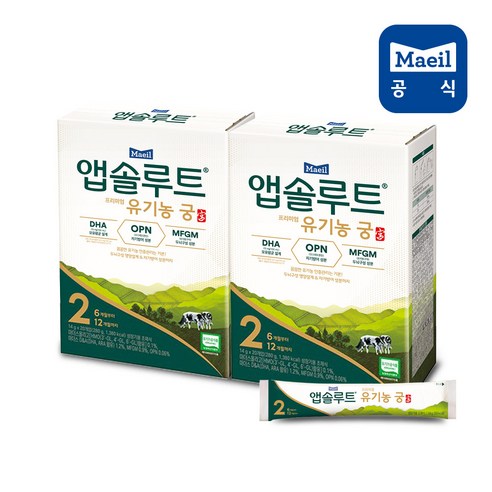 매일 앱솔루트 유기농궁 스틱 2단계 2각 수량, 2개 섬네일