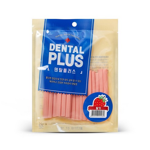 덴탈플러스 강아지 덴탈껌 100g, 딸기, 10개