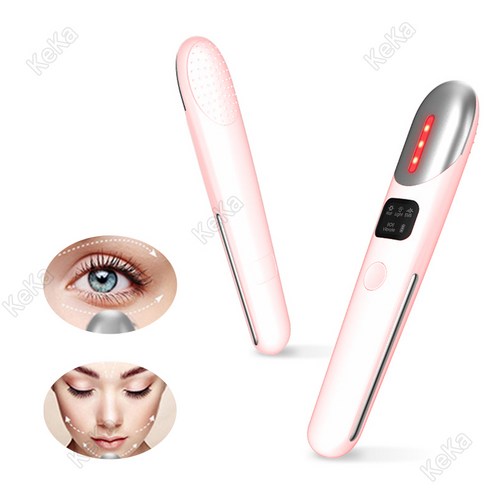 keka 눈 마사지기 눈 안마기 온열케어 미세전류 진동 다크서클 개선 주름관리 LED 휴대용 USB 새해 선물, keka-4006 핑크