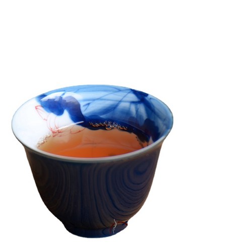 ANKRIC 물컵 손으로 그린 세라믹 티 컵 세트 지 블루 티 컵 쿵푸 티 컵 마스터 컵 개인 컵, 지란 허 카이