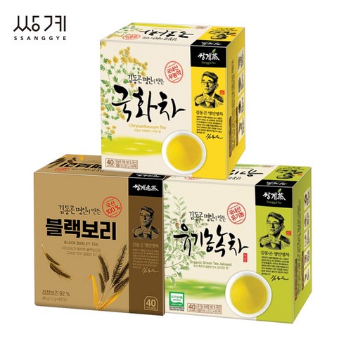 쌍계 블랙보리차40T +유기농 녹차40T +국화차40T (120T), 48g, 1개 쌍계명차김동곤명인의국화차