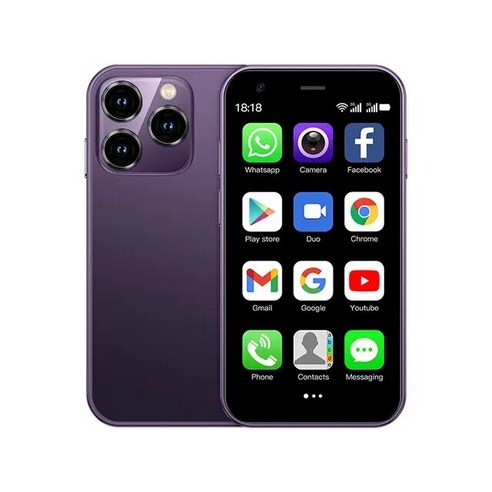 XS15 소형 휴대폰 2GB+16GB 안드로이드 8.1 듀얼 SIM 대기 1000mAh Wifi GPS 휴대폰, 없음, purple