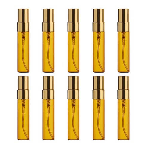 27리빙 간편한 충전 휴대용 향수 공병, 갈색 골드 10ml 10개