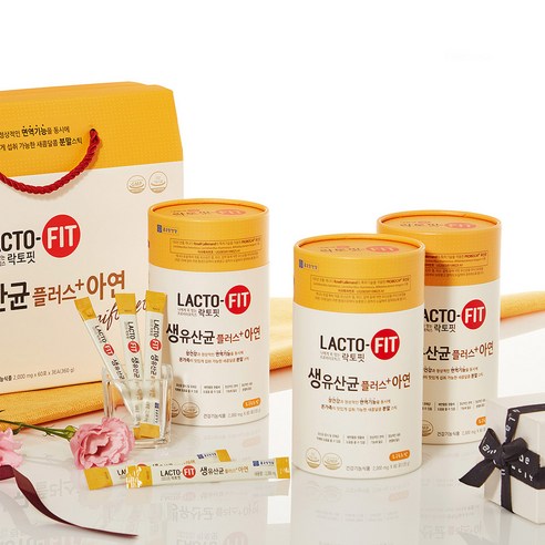 종근당건강 락토핏 생유산균+아연 선물세트, 120g, 3개