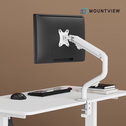 좁은 책상, 거북목 고민 해결! 마운트뷰 카멜레온 모니터 암으로 쾌적한 작업 환경을 만드세요.