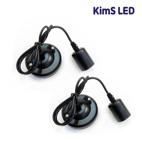E26 1등 960MM 식탁등 심플 기본소켓 길이조절 가능 팬던트 후렌지형, 2개, 블랙