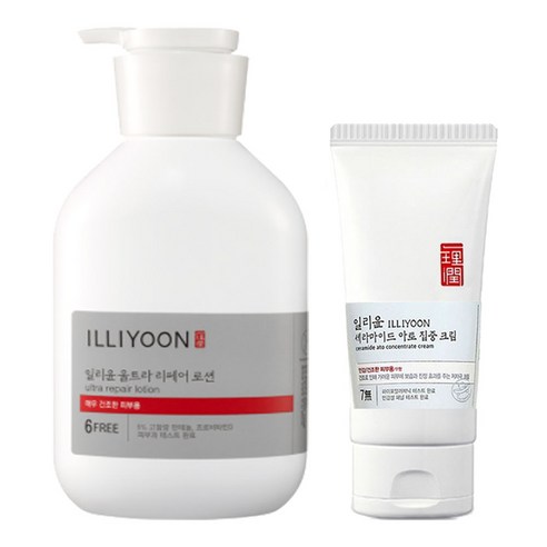 [일리윤] 바디로션/바디워시 기획증정세트, 02.울트라 리페어 로션350ml+집중크림30ml, 1개