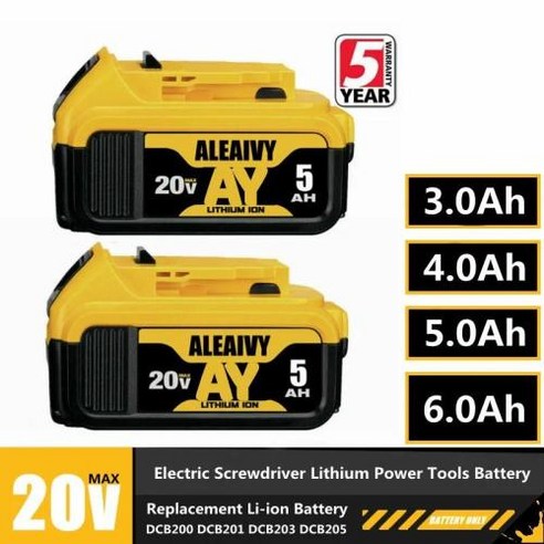 18650 6000mAh 교체용 DCB182 DCB181 배터리 DCB200 및 60Ah 20v 배터리 충전기 MAX DCB184 DeWalt, 01 CHINA_02 3A Charger