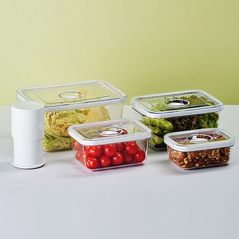 신선한 반찬을 보관하고 전자레인지에서 간편하게 데우는 데 이상적인 휴락 진공밀폐용기 세트
