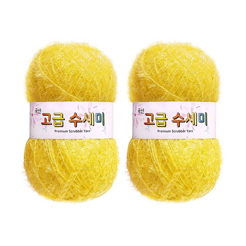 울클럽 별꽃수세미 만들기 DIY 고급수세미실 80g 2볼세트, 122진노랑