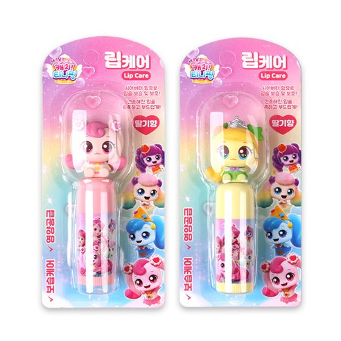 1+1 캐치티니핑 립케어 립밤 딸기향, 1세트, 3.8g, 하츄핑 + 새콤핑