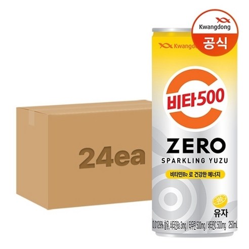 비타500 ZERO 스파클링 유자, 250ml, 24개
