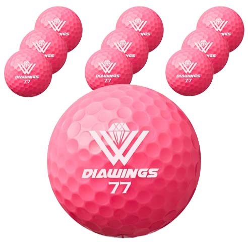 다이아윙스 고반발 비거리 전용 장타 골프공 2피스 42.8mm M2, 핑크, 10개