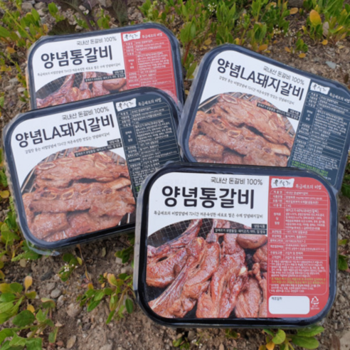 국내산 수제 양념돼지갈비 (2종)_국내산 LA 양념돼지갈비 [1kg ], 1개, 1kg