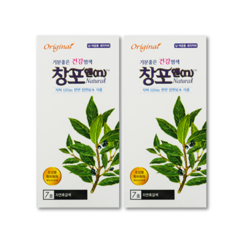 중외제약 창포엔 내추럴 새치 염색약 100g 7호 자연흑갈색, 2개입