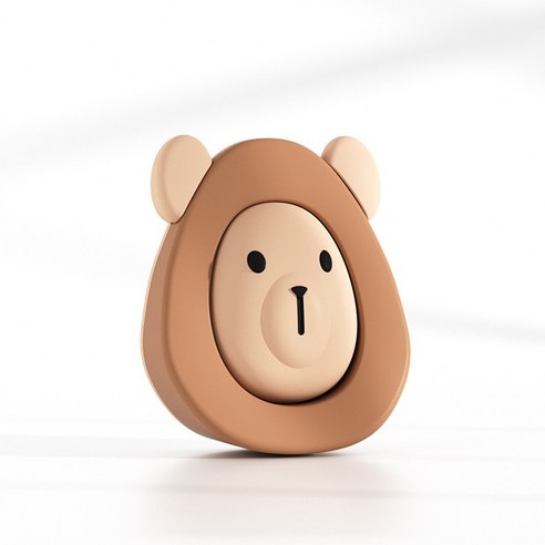 문소리방지 방문고정 문쾅방지 도어가드+도어스토퍼, 1개, 라이언(브라운)