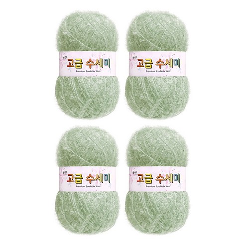 울클럽 별꽃수세미 DIY 고급수세미실 80g 4볼세트 + 동영상제공, 162그린티민트