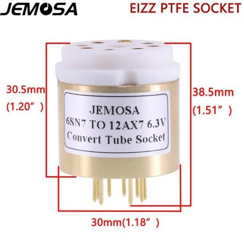 DIY 오디오 진공관 앰프 변환 소켓 어댑터 6SN7 ECC32 B65-12AX7 7025 1PC, E 6SN7 TO 12AX7 6.3V