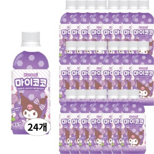 산리오 마이코코 음료 시나모롤 마이멜로디 쿠로미 포차코 폼폼푸린 헬로키티, 24개, 340ml