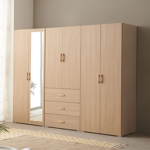 57% 할인된 보루네오의 LPM 키큰장_도어 2400 거울 옷장세트로 옷방을 변화시키세요