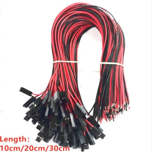10개 듀폰 케이블 2PIN 2 핀 암 점퍼 커넥터 와이어 P 10cm/20cm/30cm 길이 3D 프린터 용, [03] 10개 세트 30cm
