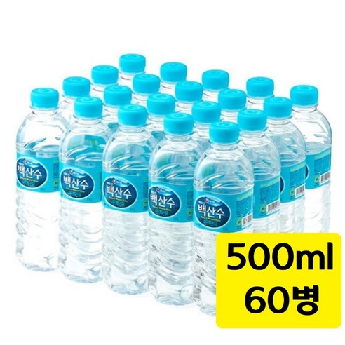 농심 백산수 500mL x 60병 생수 물 0.5리터., 60개