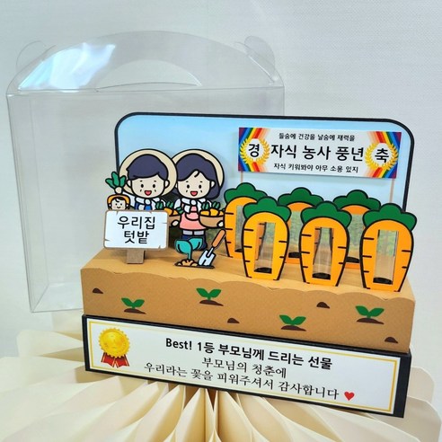어버이날 자식농사 용돈이벤트 부모님생신 용돈박스 환갑 칠순 결혼기념일 용돈토퍼 선물, 엄마빠, 당근6개